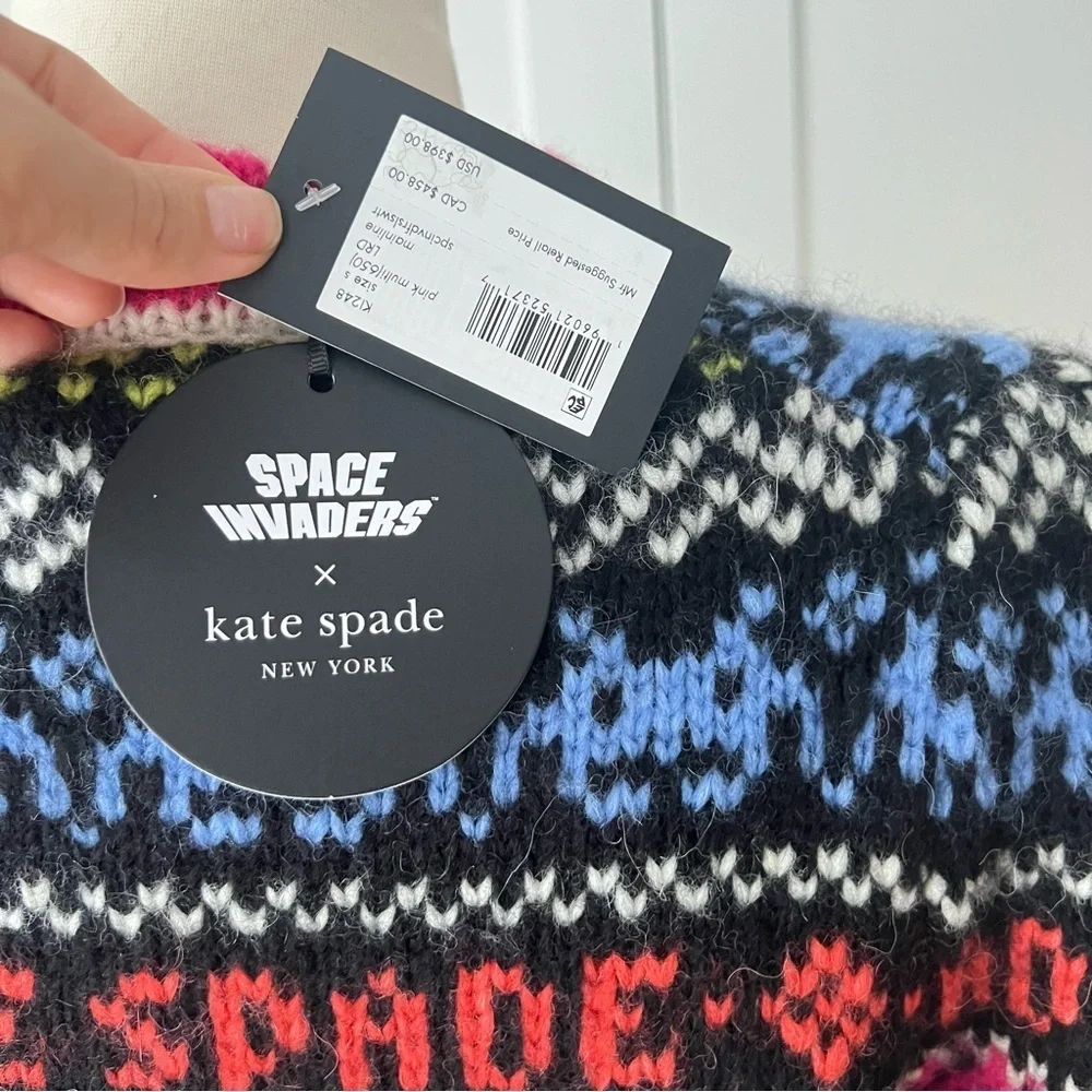 Space Invaders X Kate Spade Alpaca Fair Isle Sweater size Small